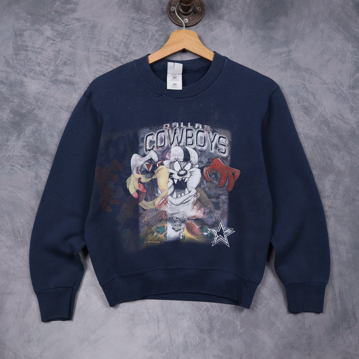90s Navy Blue Dallas Cowboys x Taz Crewneck Sweatshirt 6619