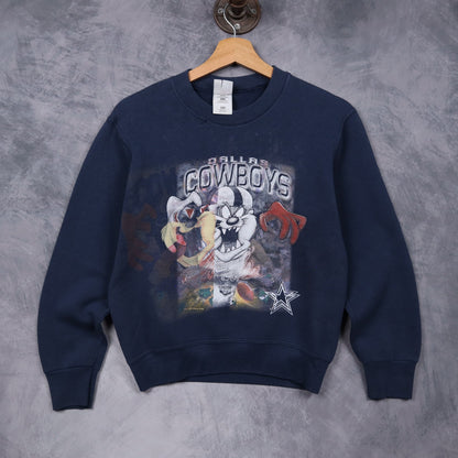90s Navy Blue Dallas Cowboys x Taz Crewneck Sweatshirt 6619