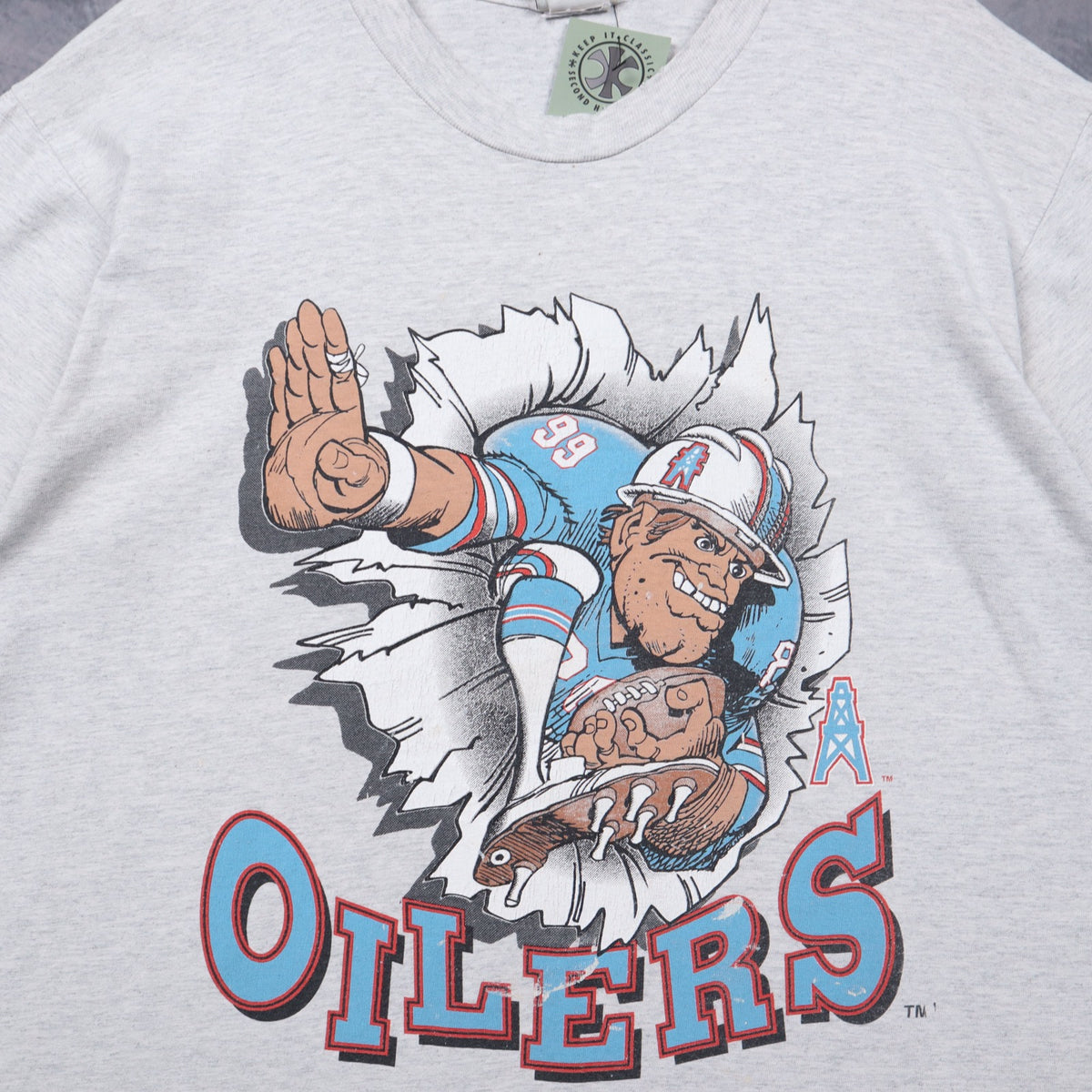 1993 Grey Houston Oilers Shirt 6709