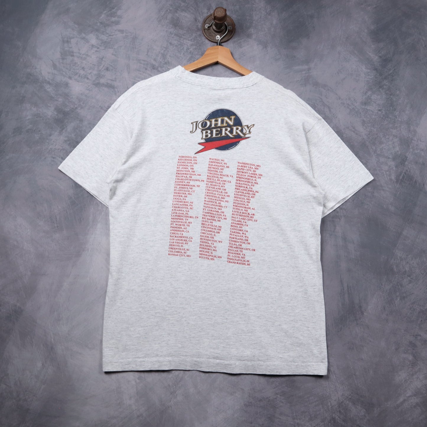 90s Heather Gray John Berry Motorcycle Tour Shirt 5445