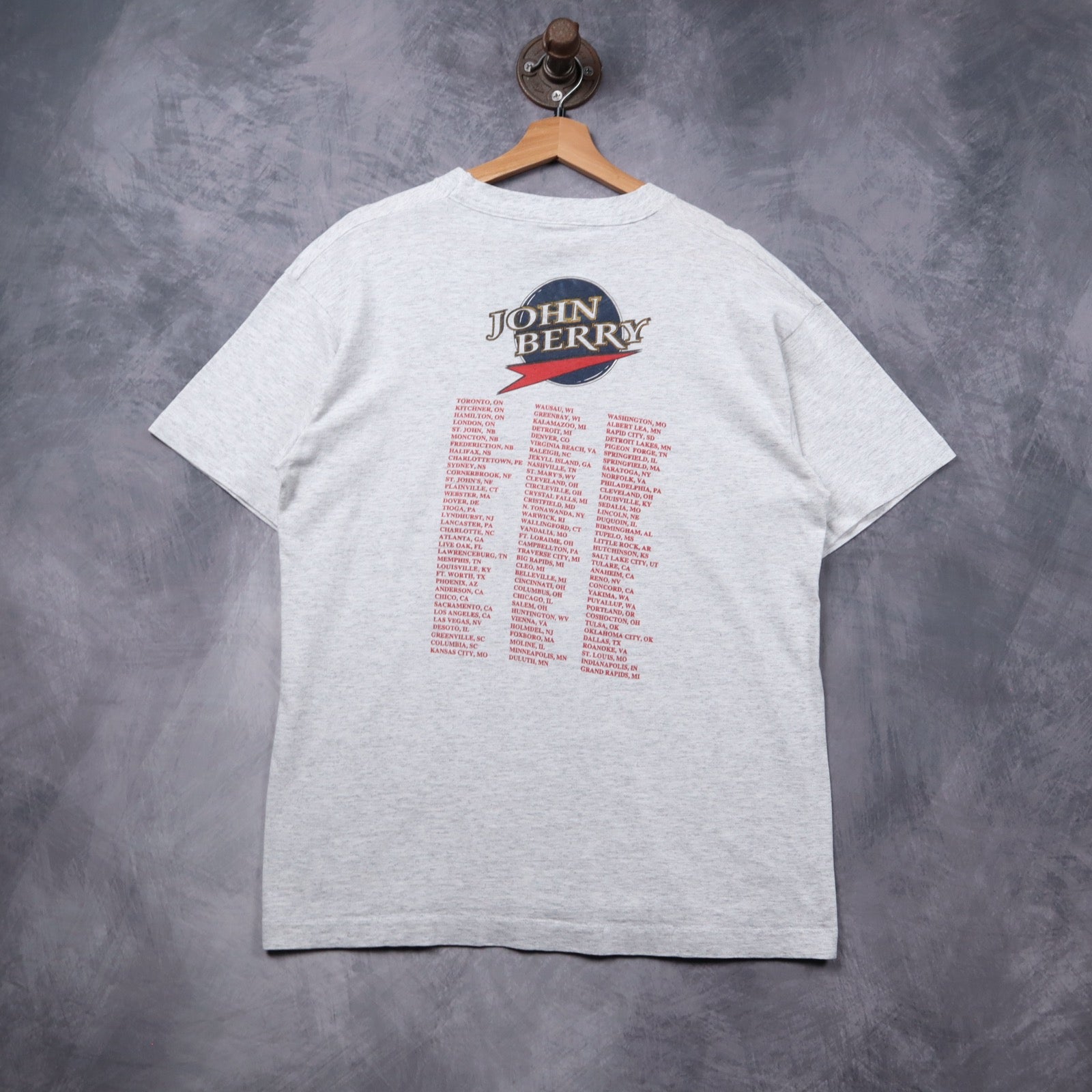 90s Heather Gray John Berry Motorcycle Tour Shirt 5445