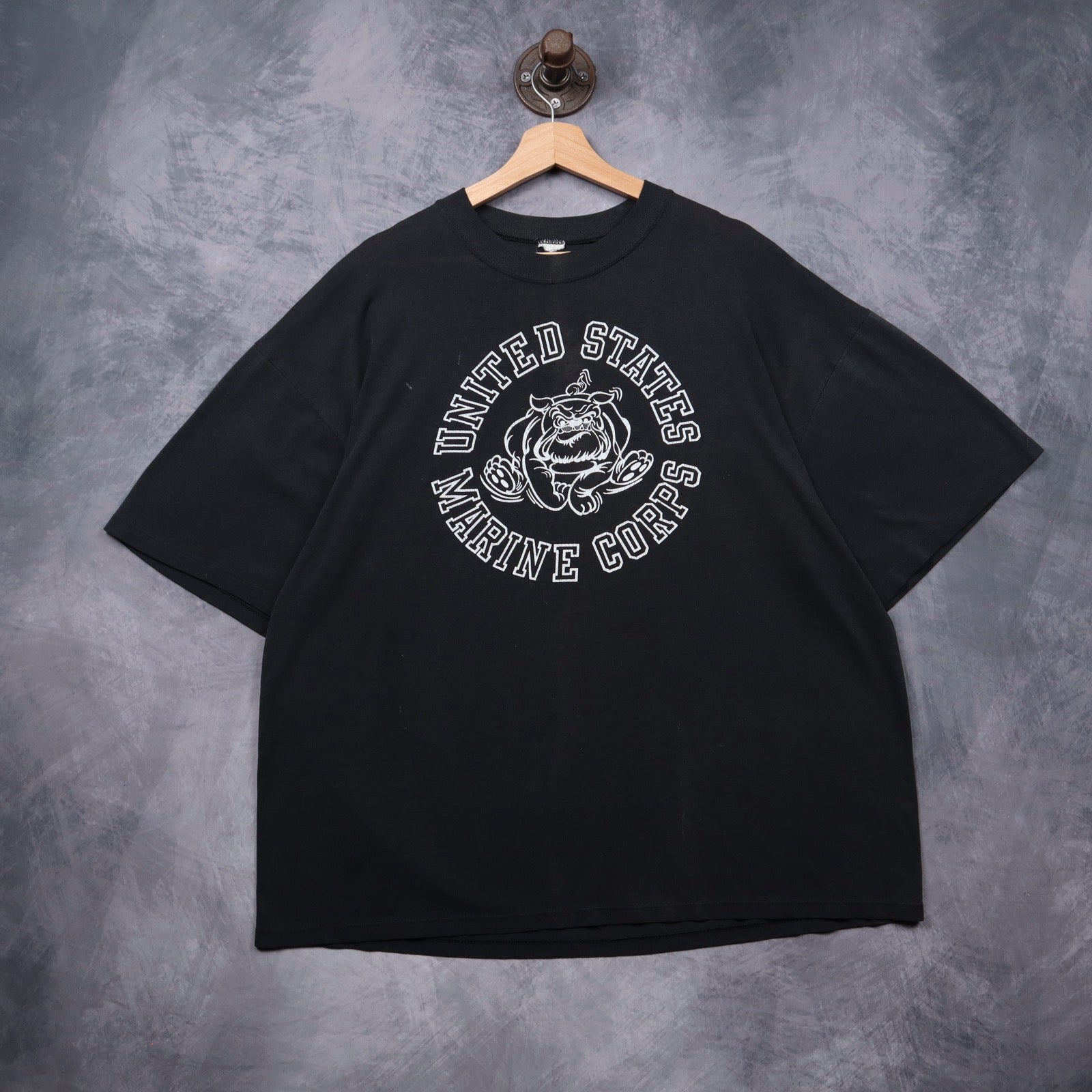 90s Black United States Marine Corps Bulldog Shirt 5579