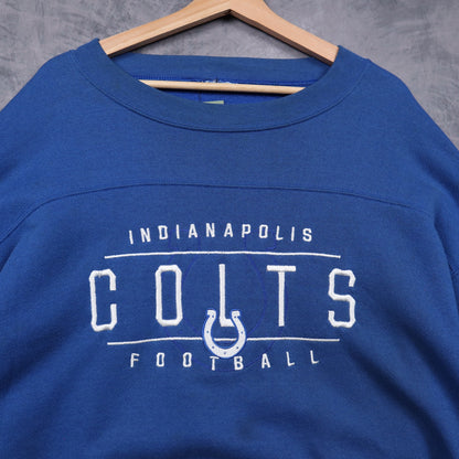 00s Blue Indianapolis Colts Football Crewneck Sweatshirt 6528
