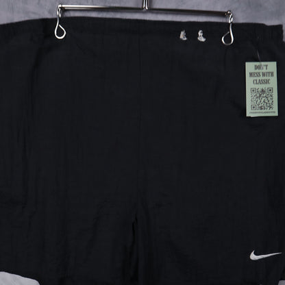 90s Black Nike Swoosh Nylon Shorts 5216
