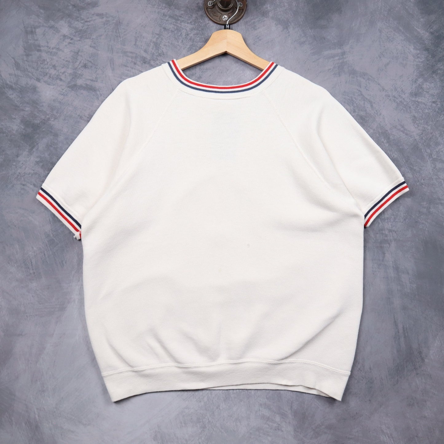 60s White Texas Tech Champion Running Man Short Sleeve Sweatshirt 5107