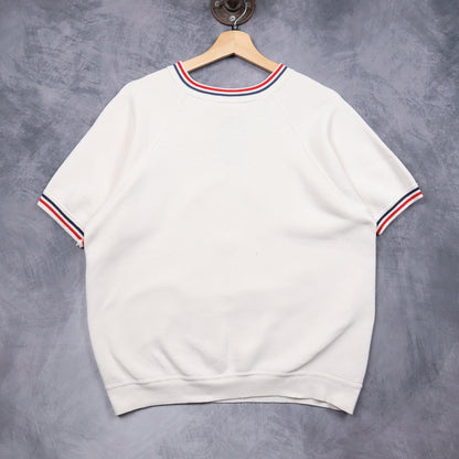 60s White Texas Tech Champion Running Man Short Sleeve Sweatshirt 5107