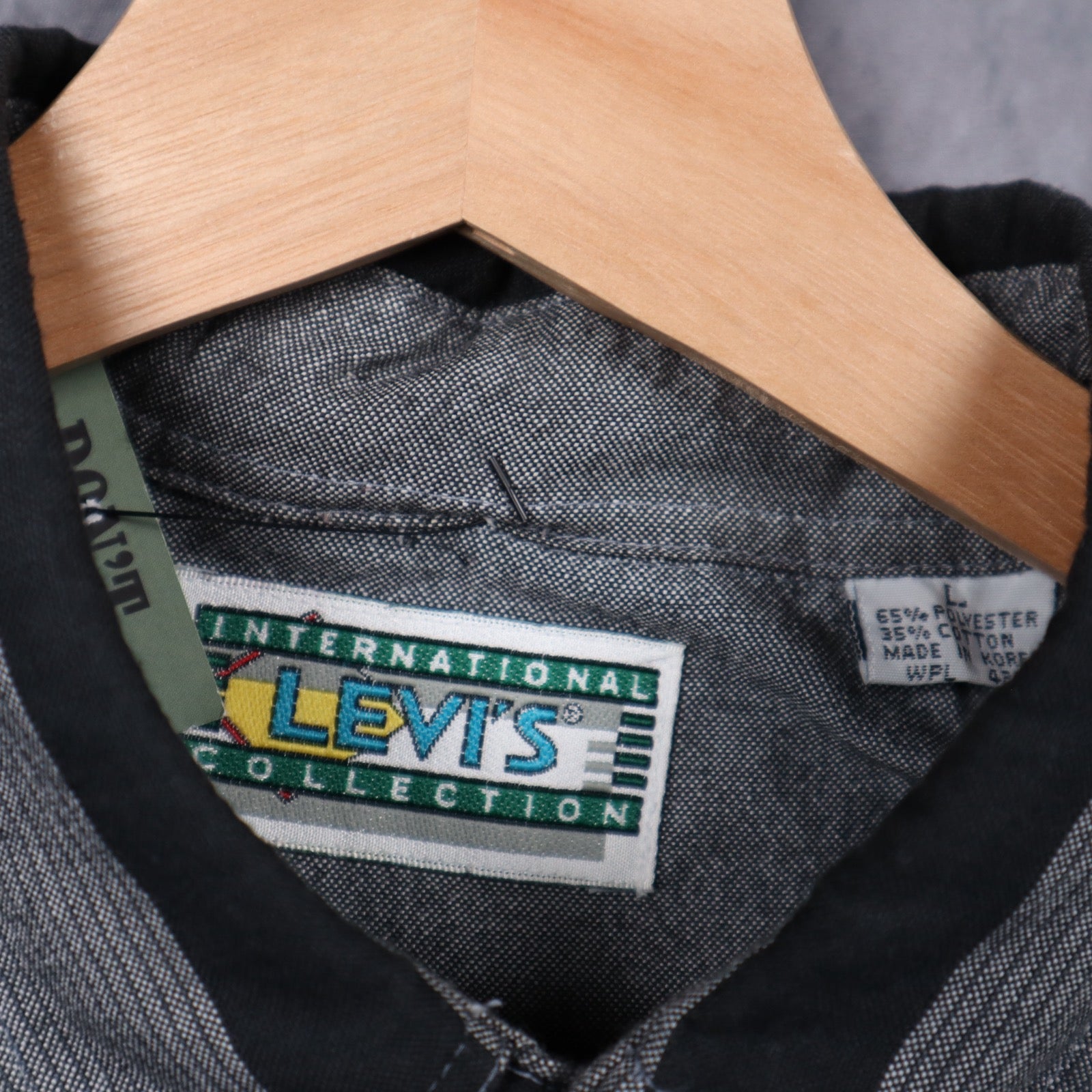 90s Grey Levi's International Collection Striped Long Sleeve Shirt 5133
