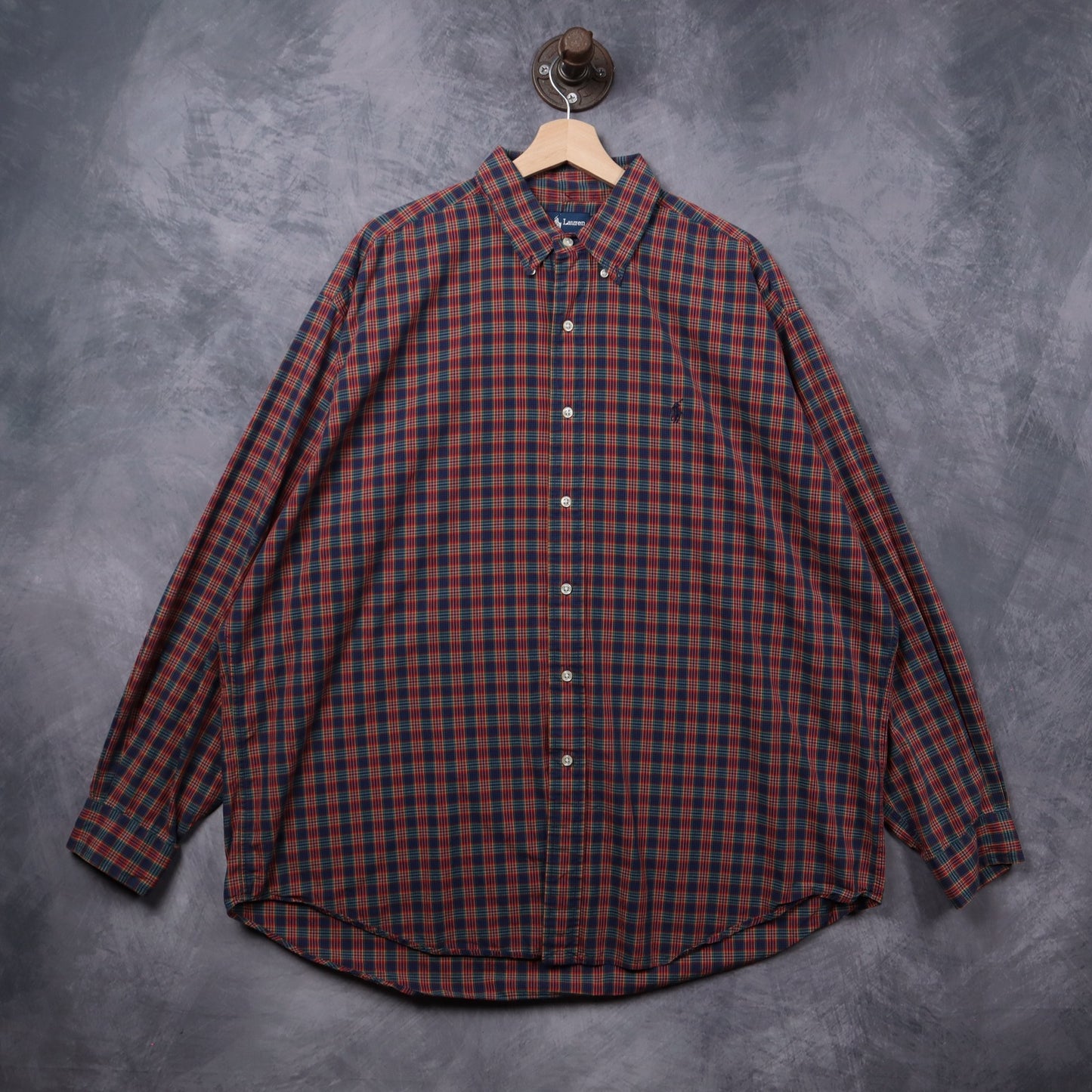 90s Red Plaid Polo Ralph Lauren Blake Long Sleeve Button Up Shirt 5408