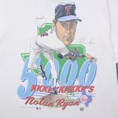 1989 White Nolan Ryan 5000 K's Texas Rangers Shirt 4922