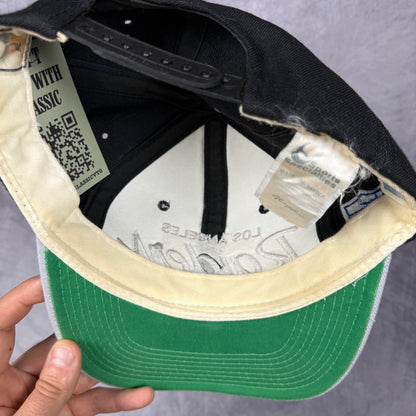 90s Black Los Angeles Raiders Sports Specialties Script Snapback Hat 6839