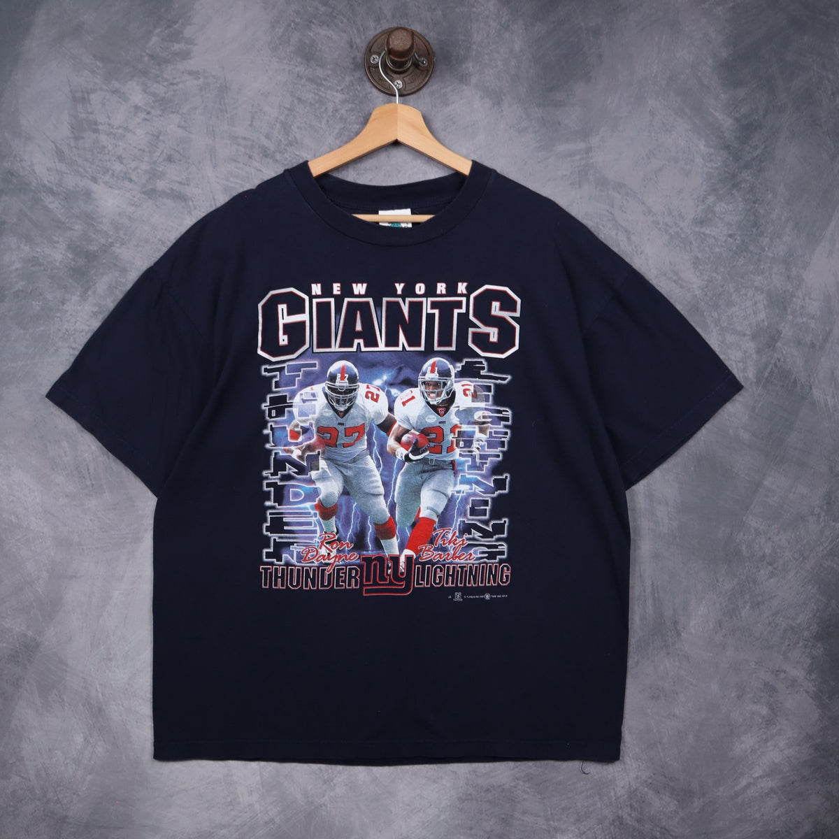 2000 Navy Blue New York Giants Thunder & Lightning Shirt 6603