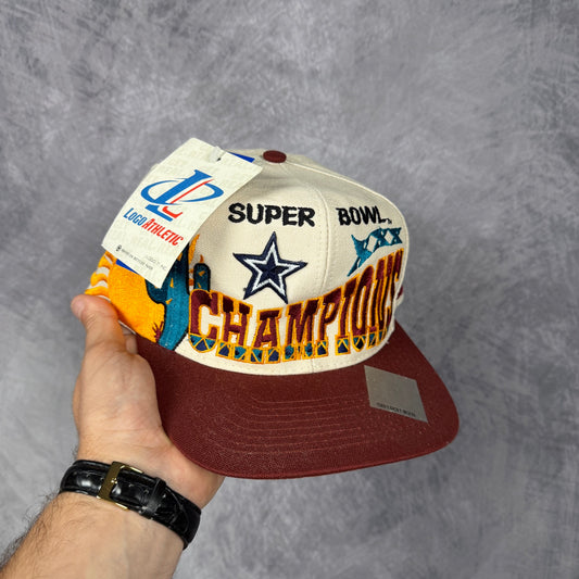1996 Cream Dallas Cowboys Super Bowl XXX Champions Logo Athletic Snapback Hat 6832