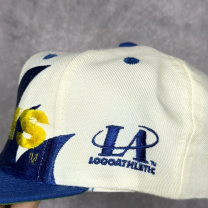 90s White Los Angeles Rams Logo Athletic Sharktooth Snapback Hat 6802