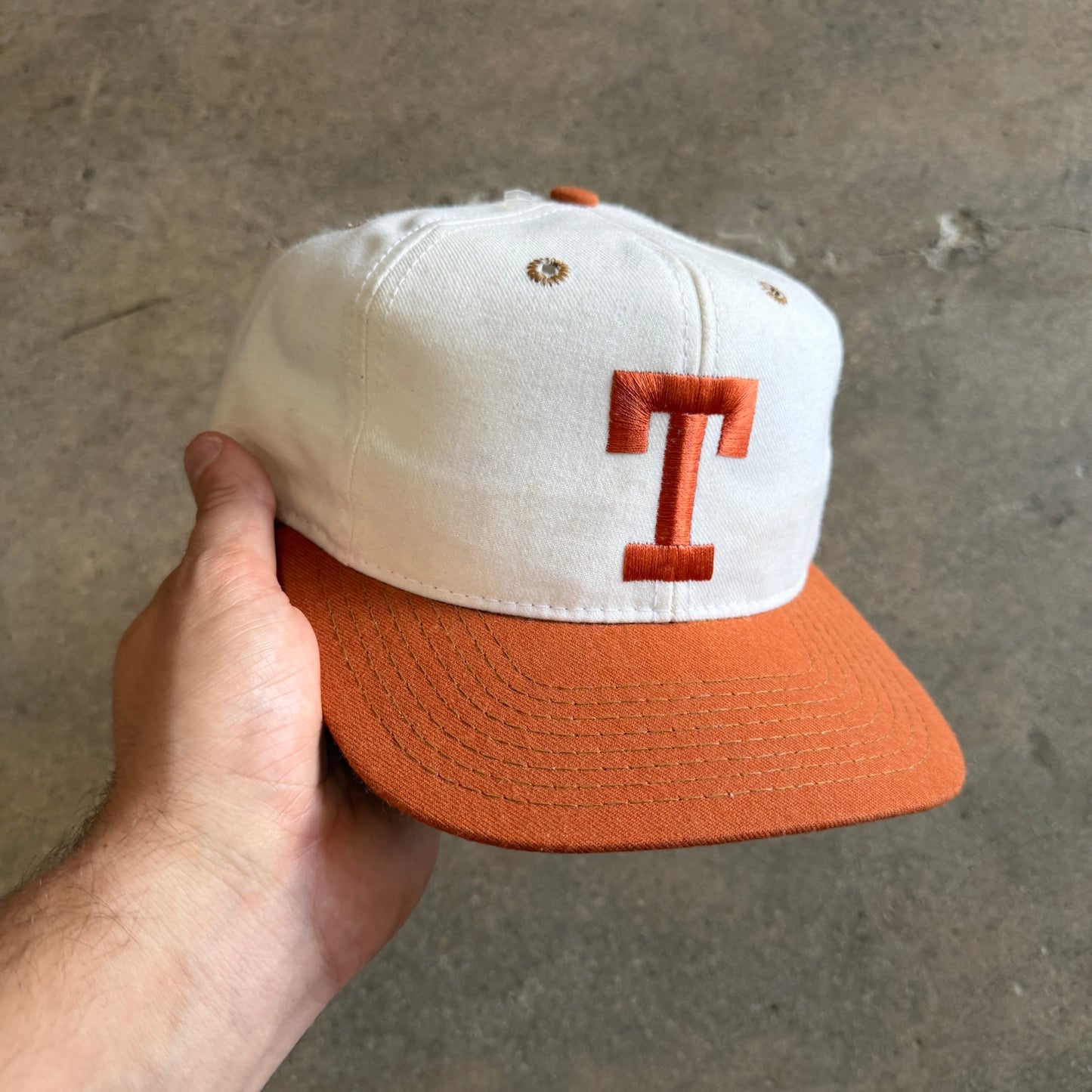 90s White Texas Longhorns The Game Fitted Hat 5796