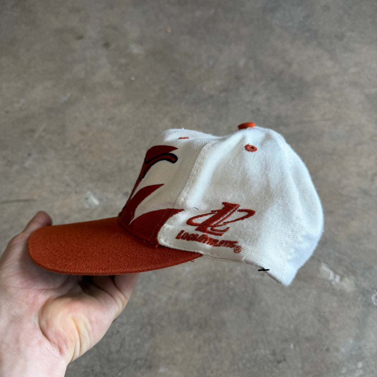 90s White Texas Longhorns Logo Athletic Sharktooth Snapback Hat 5787