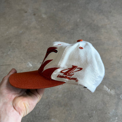 90s White Texas Longhorns Logo Athletic Sharktooth Snapback Hat 5787