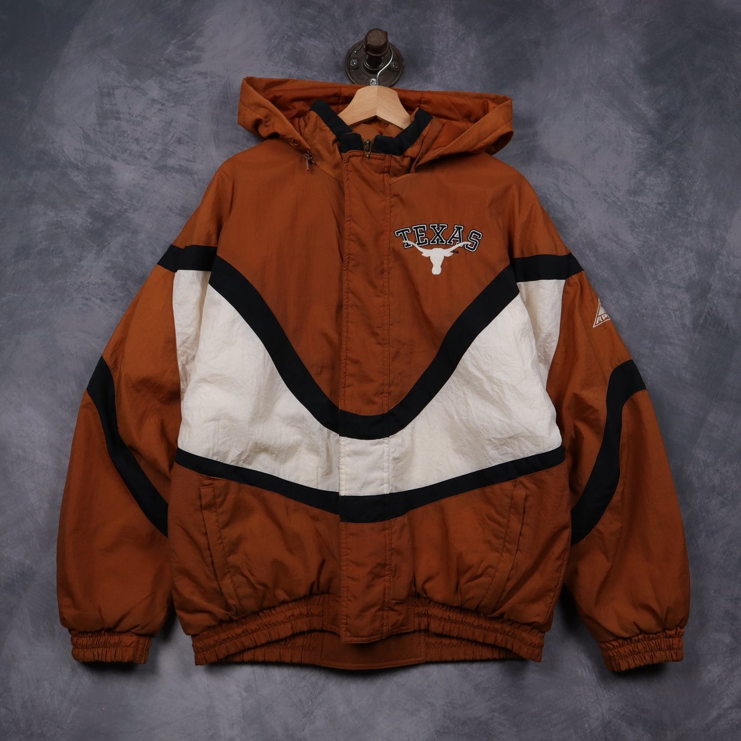 90s Burnt Orange Texas Longhorns Apex One Hooded Jacket 5930