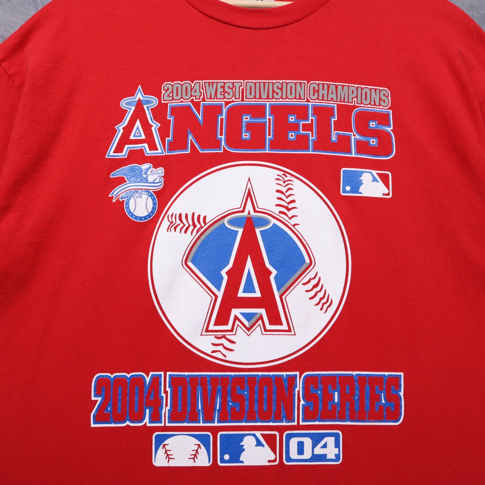 2004 Red Anaheim Angels West Division Champions Shirt 5589