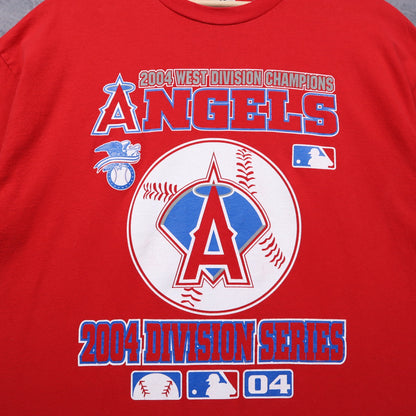 2004 Red Anaheim Angels West Division Champions Shirt 5589