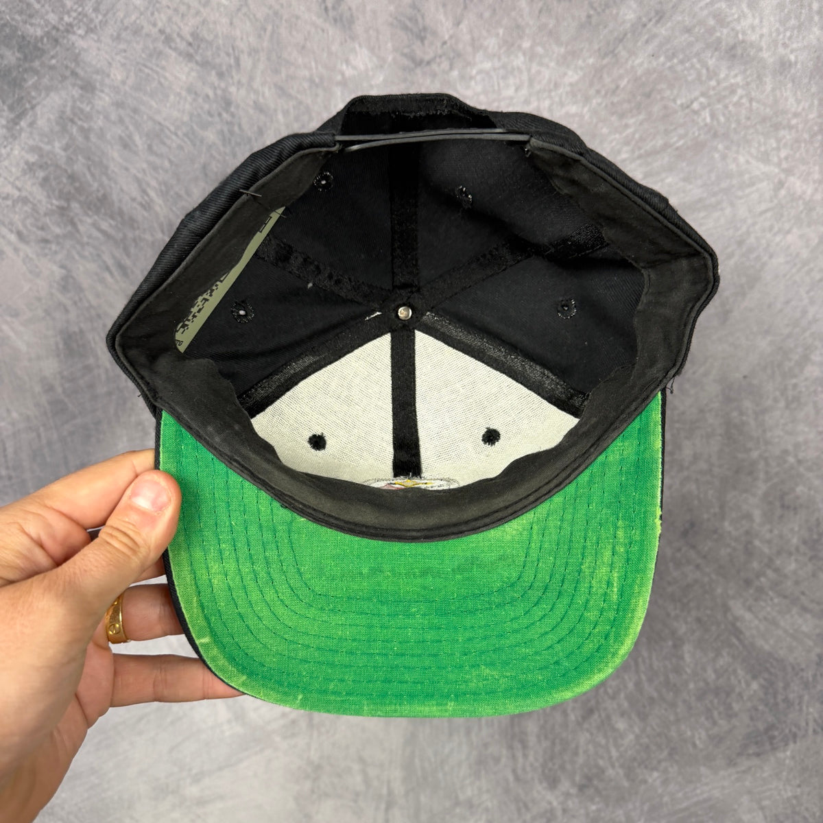 90s Black Pittsburgh Steelers Snapback Hat 6875