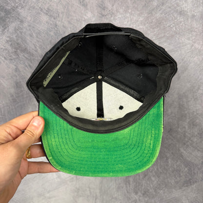 90s Black Pittsburgh Steelers Snapback Hat 6875