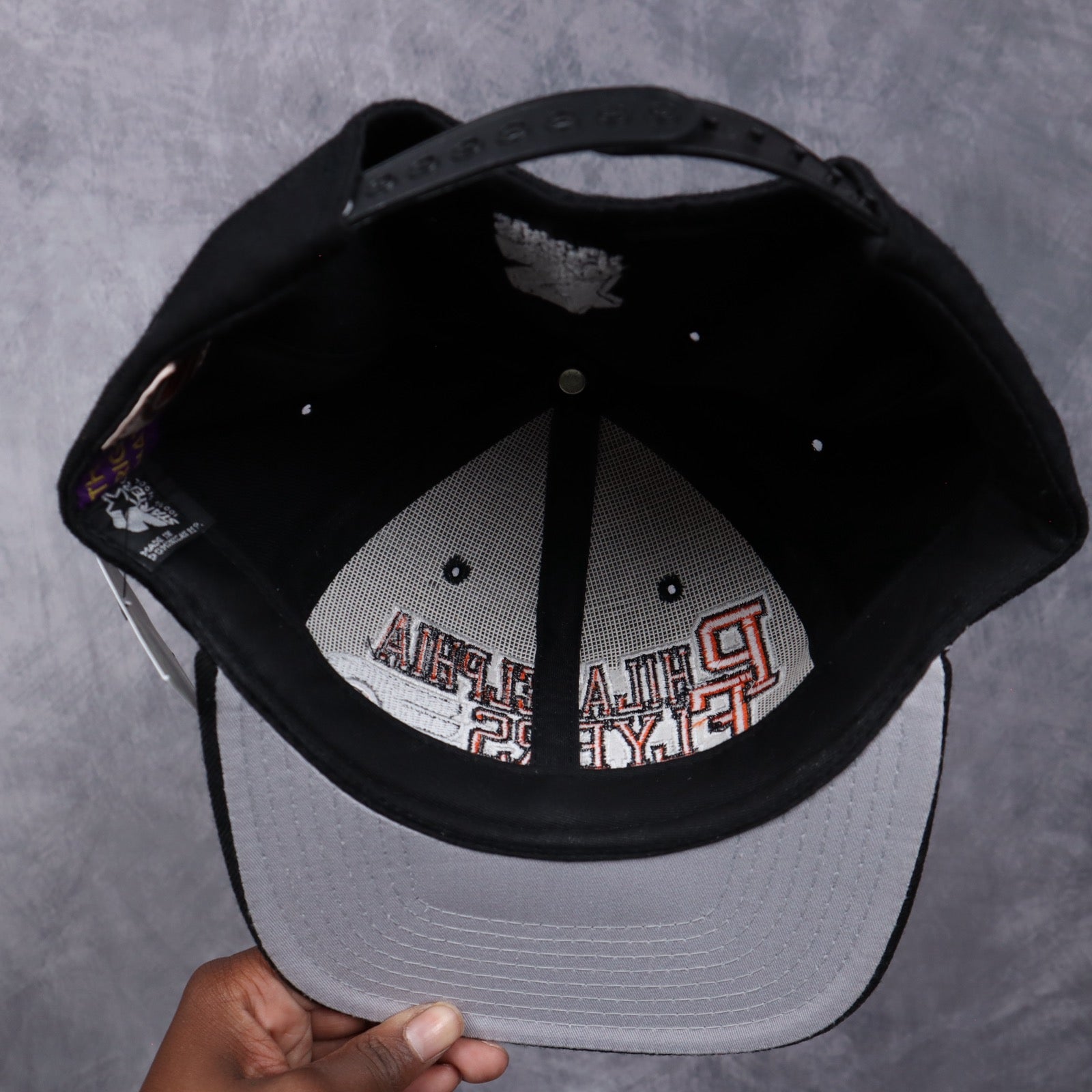 90s Black Philadelphia Flyers Starter Snapback Hat 5617