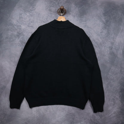 90s Black Polo Ralph Lauren Quarter Zip Sweater 5547