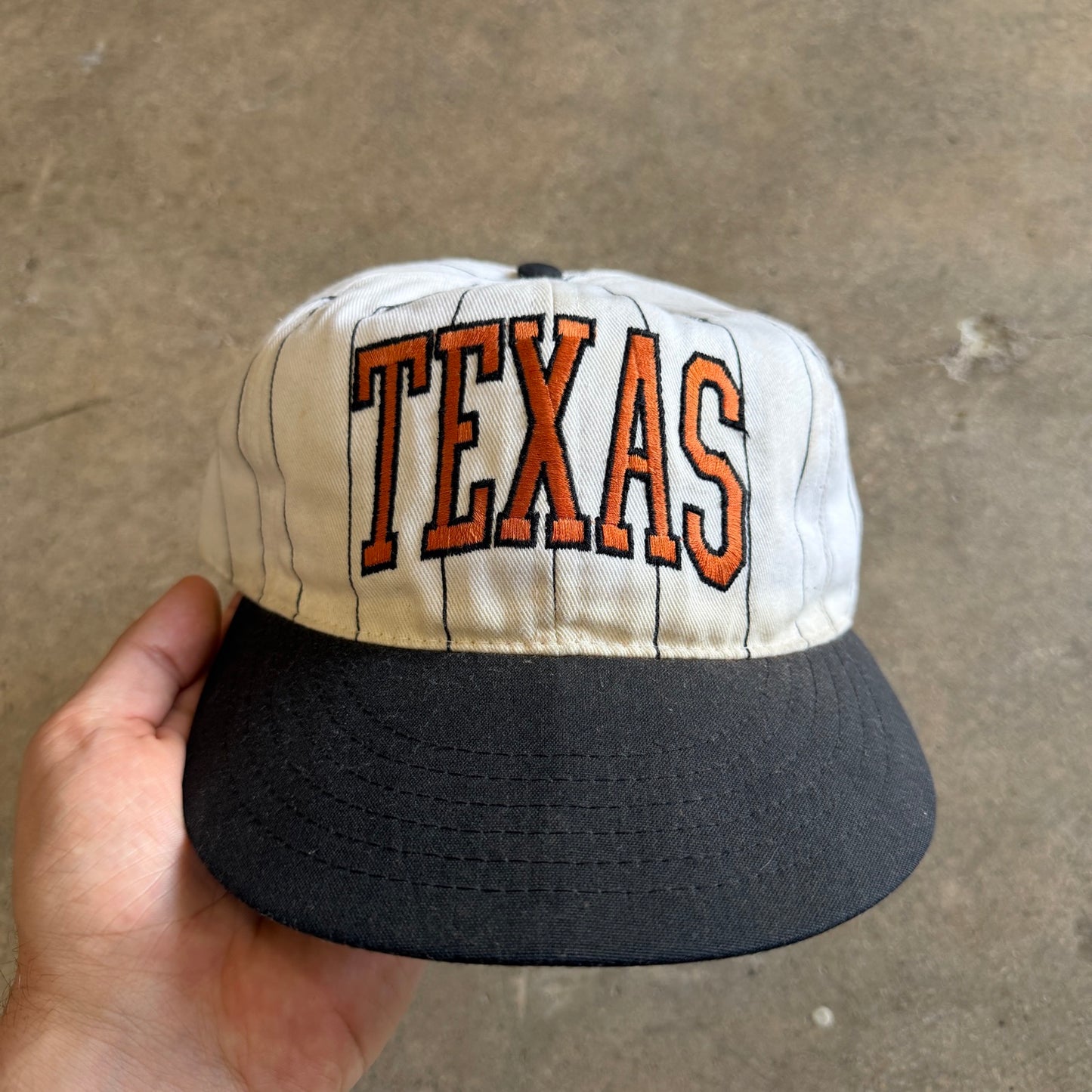 90s White Texas Longhorns Pinstripe Hat 5797