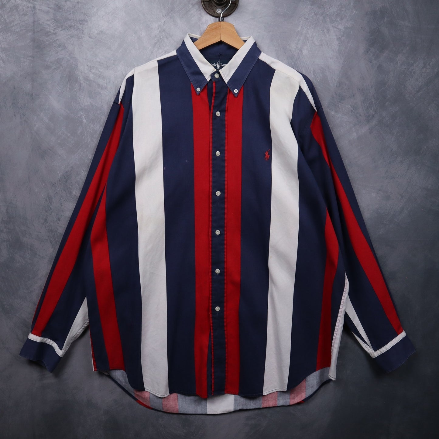 90s Ralph Lauren Blaire Vertical Striped Long Sleeve Button Up Shirt 4700