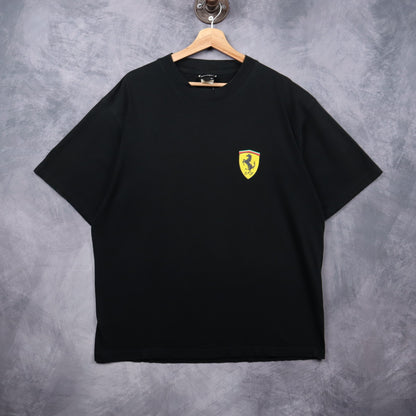 00s Black Ferrari Shield Logo Shirt 7296