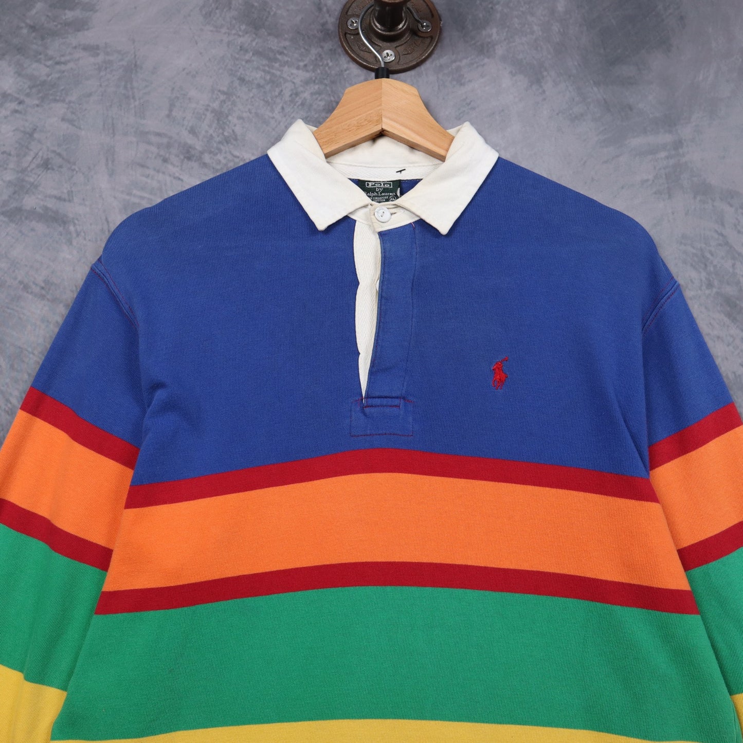 90s Polo Ralph Lauren Rainbow Striped Rugby Shirt 5135
