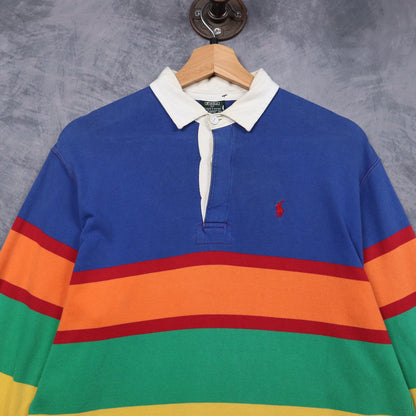 90s Polo Ralph Lauren Rainbow Striped Rugby Shirt 5135