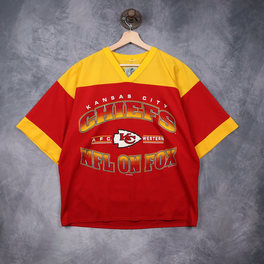 1996 Red Kansas City Chiefs NFL on Fox Jersey 6557