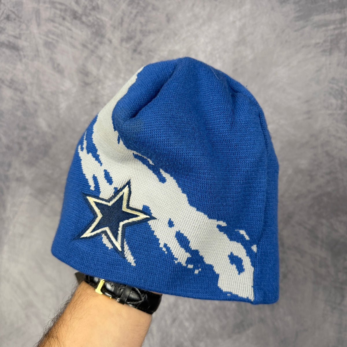 90s Blue Dallas Cowboys Logo Athletic Splash Beanie 6814