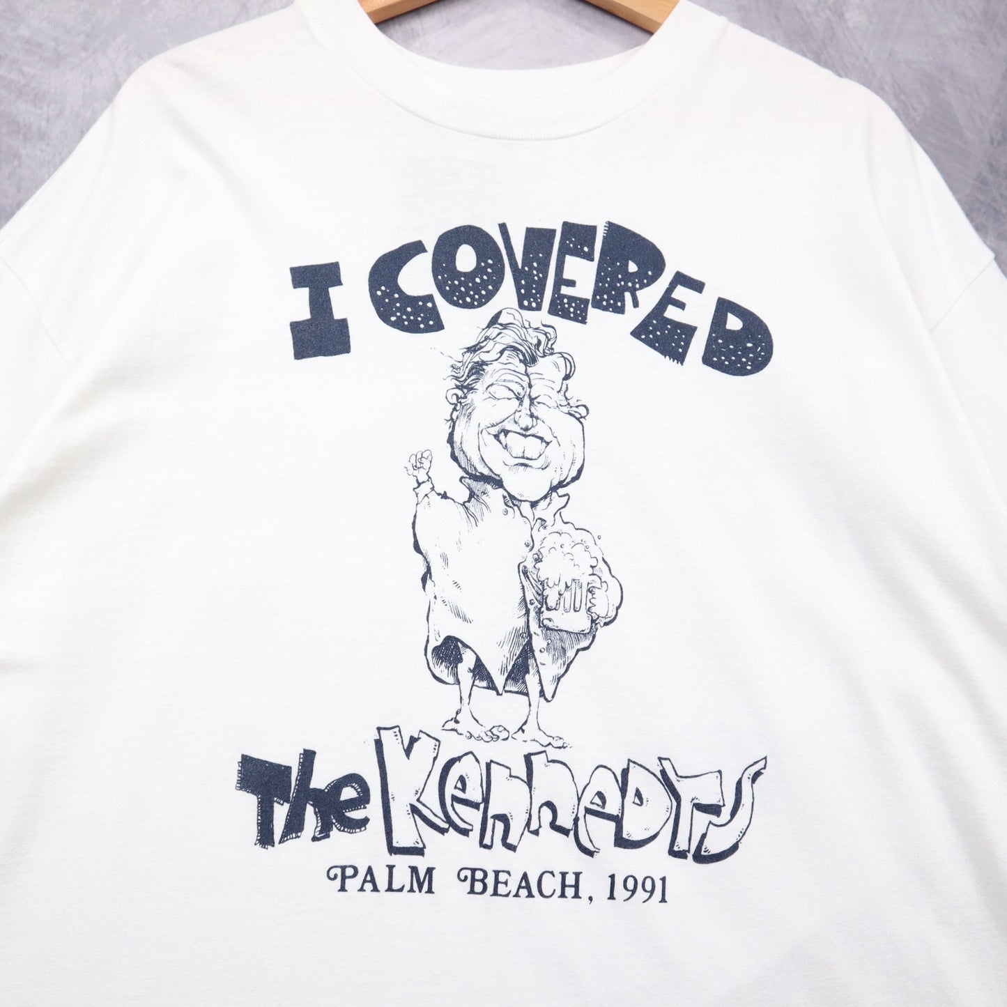 1991 White 'I Covered The Kennedys' Palm Beach Easter Tour Shirt 4664