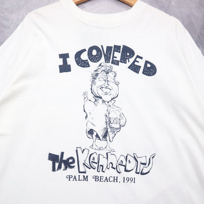 1991 White 'I Covered The Kennedys' Palm Beach Easter Tour Shirt 4664