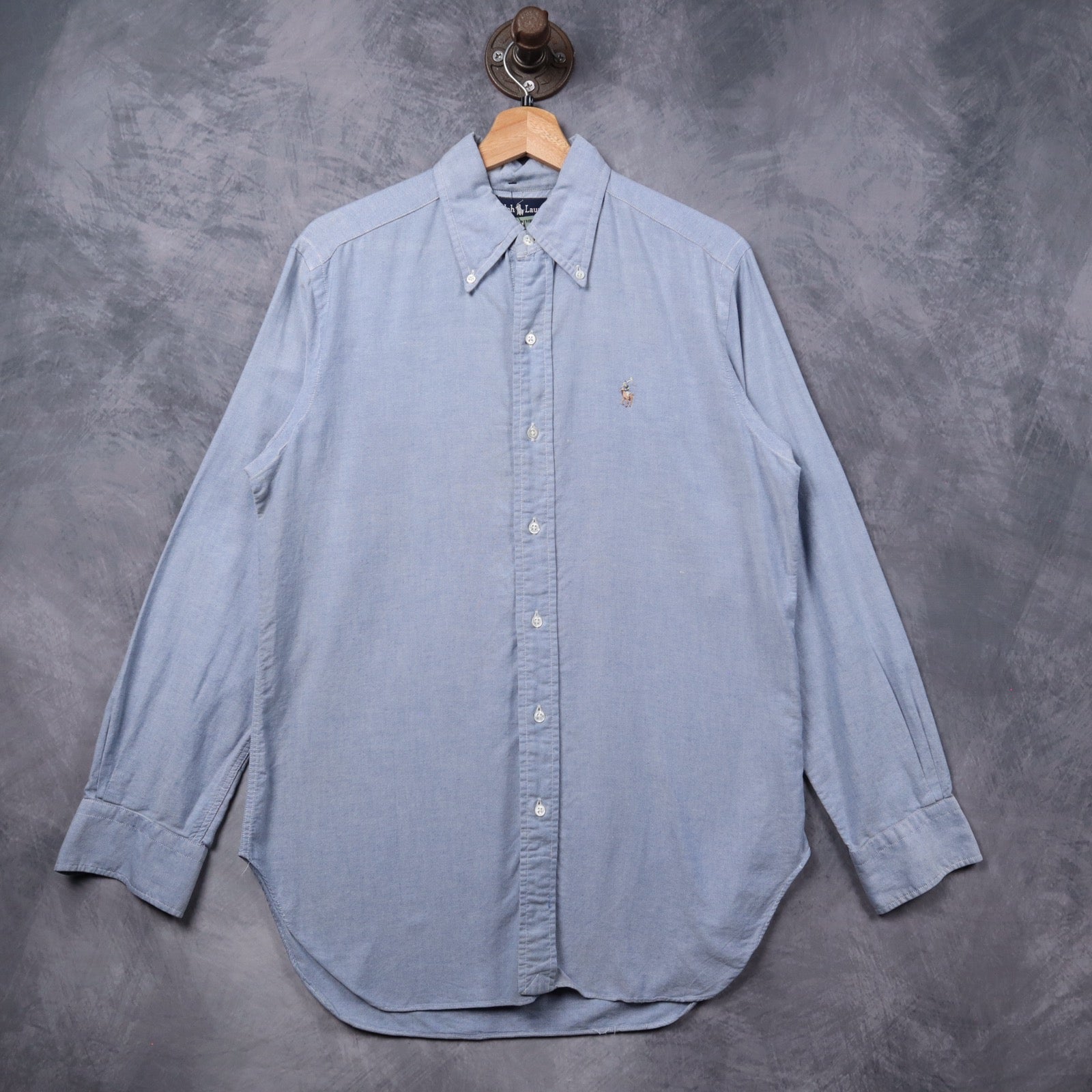 Y2K Light Blue Ralph Lauren Oxford Long Sleeve Button Up Shirt 5323