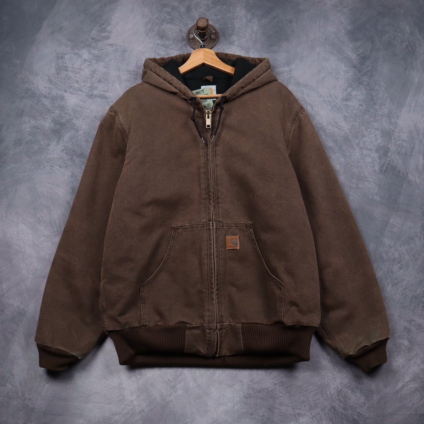 90s Mocha Brown Carhartt Hooded Active Jacket 4803