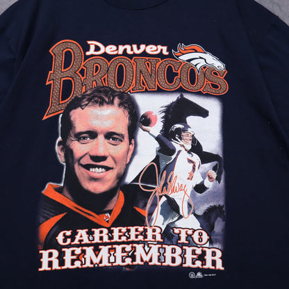 1999 Navy Blue Denver Broncos John Elway Career To Remember Shirt 6599