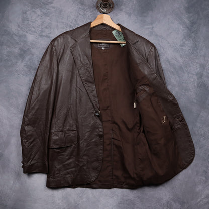 90s Brown Leather Givenchy Blazer 5067