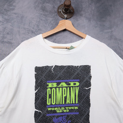 1992 White Bad Company Here Comes Trouble World Tour Shirt 5335