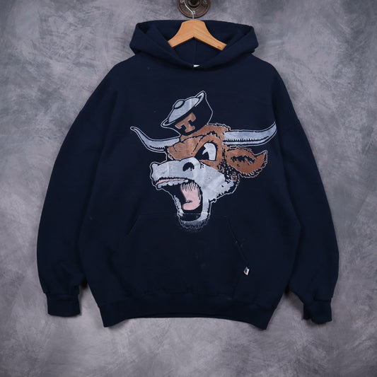 90s Navy Blue Texas Longhorns Hoodie 5673