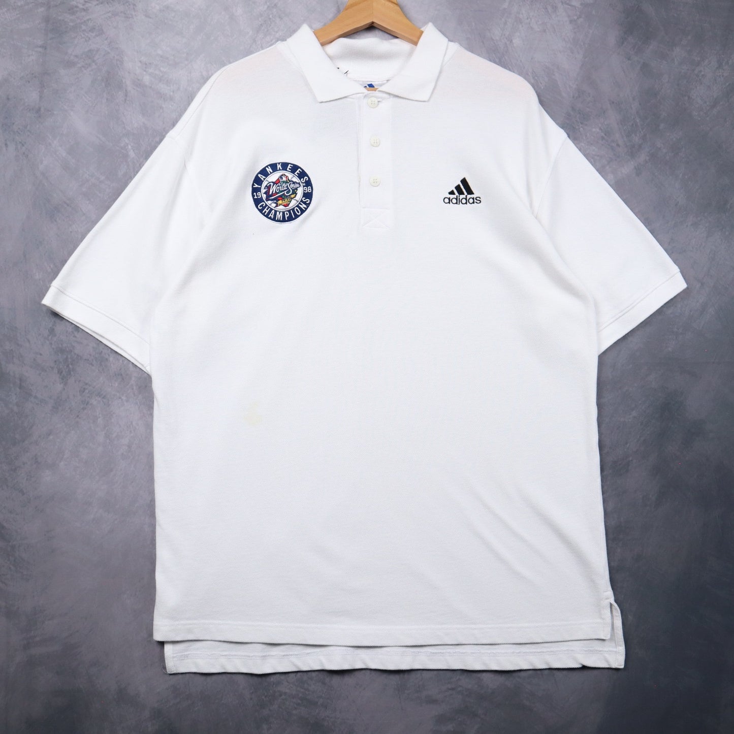 1998 White Yankees World Series Champions Adidas Polo Shirt 4685