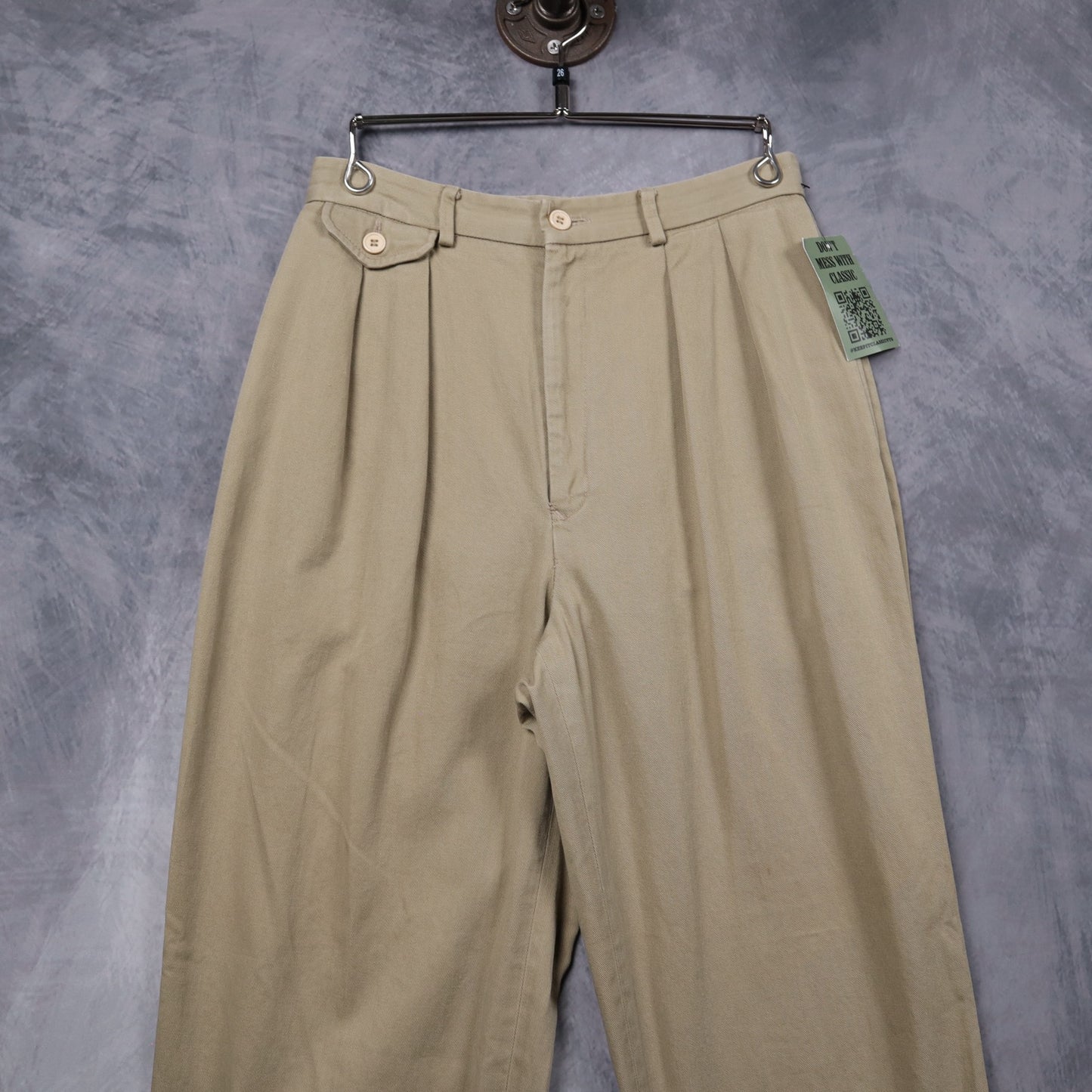 90s Khaki Ralph Lauren Pleated Trousers 5232