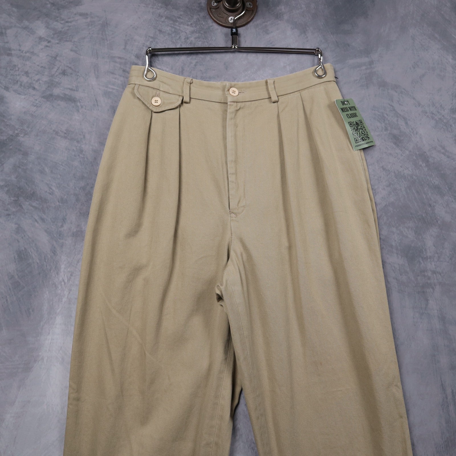 90s Khaki Ralph Lauren Pleated Trousers 5232