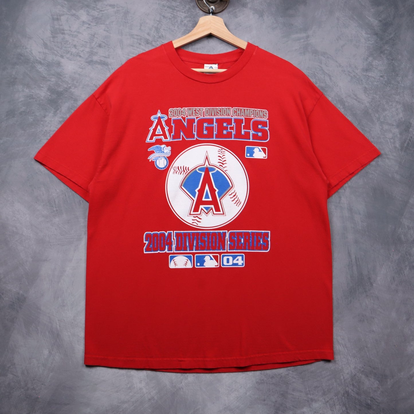 2004 Red Anaheim Angels West Division Champions Shirt 5589