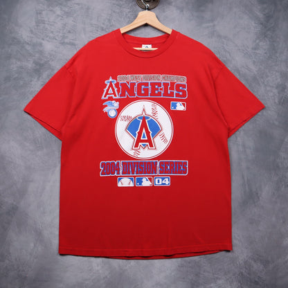 2004 Red Anaheim Angels West Division Champions Shirt 5589