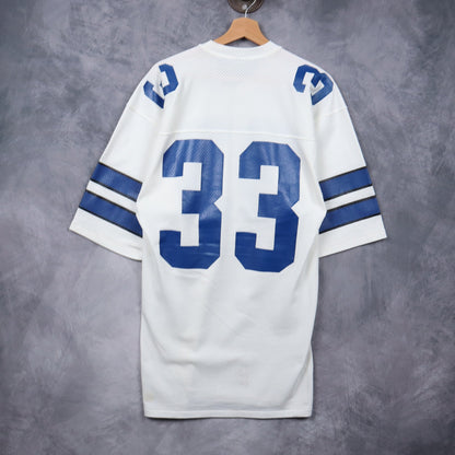 90s White Mitchell & Ness #33 Football Jersey 6674