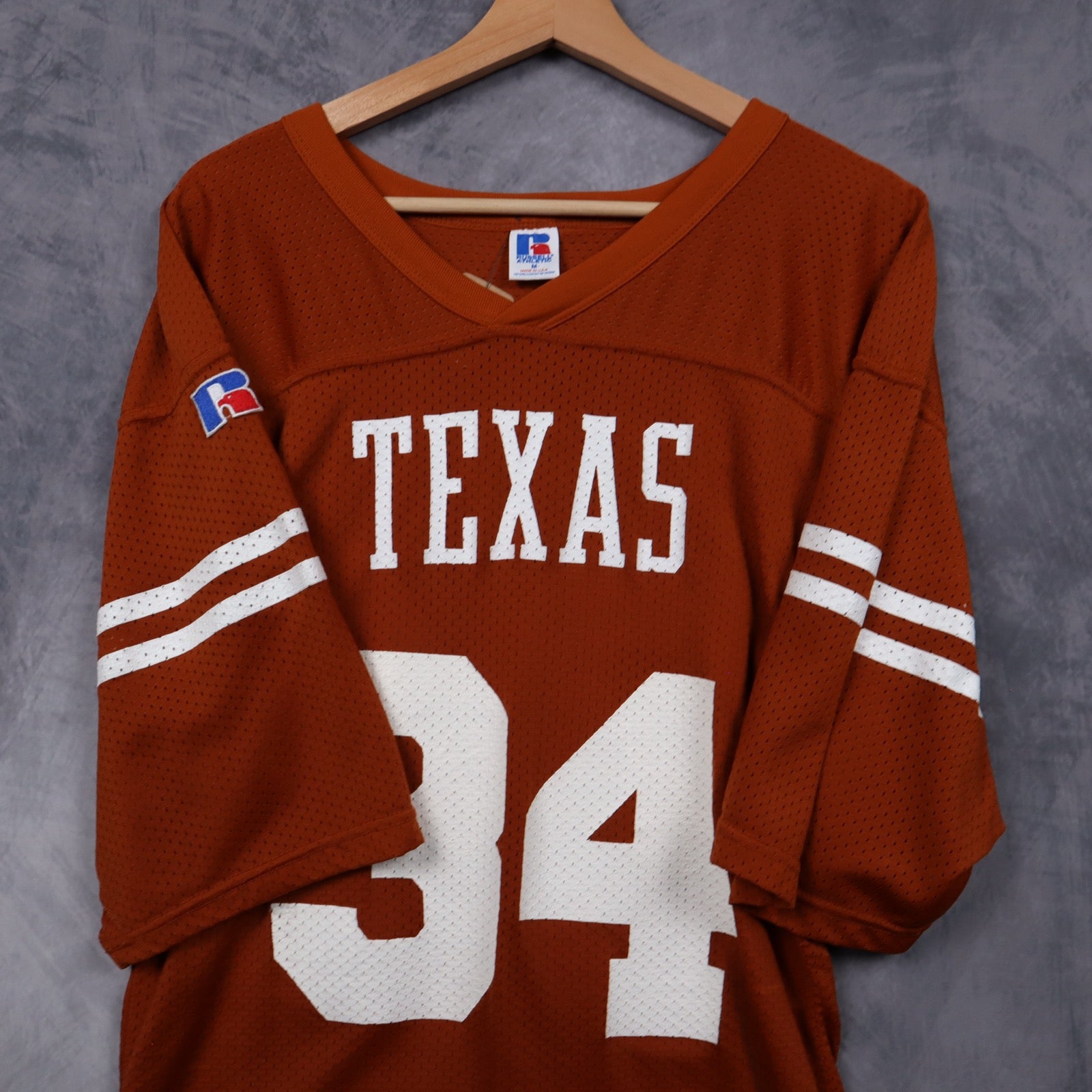 90s Burnt Orange Texas Longhorns #34 Russell Athletic Jersey 5882