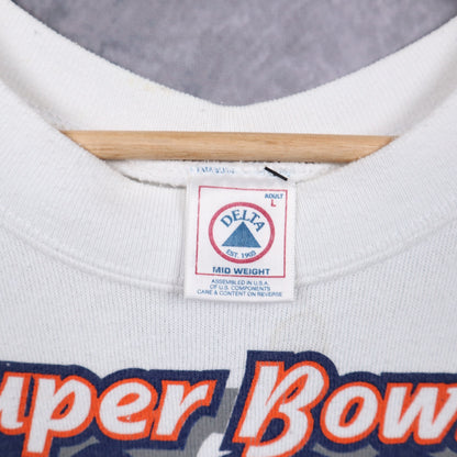 1999 White Denver Broncos Super Bowl Champs Crewneck Sweatshirt 6440